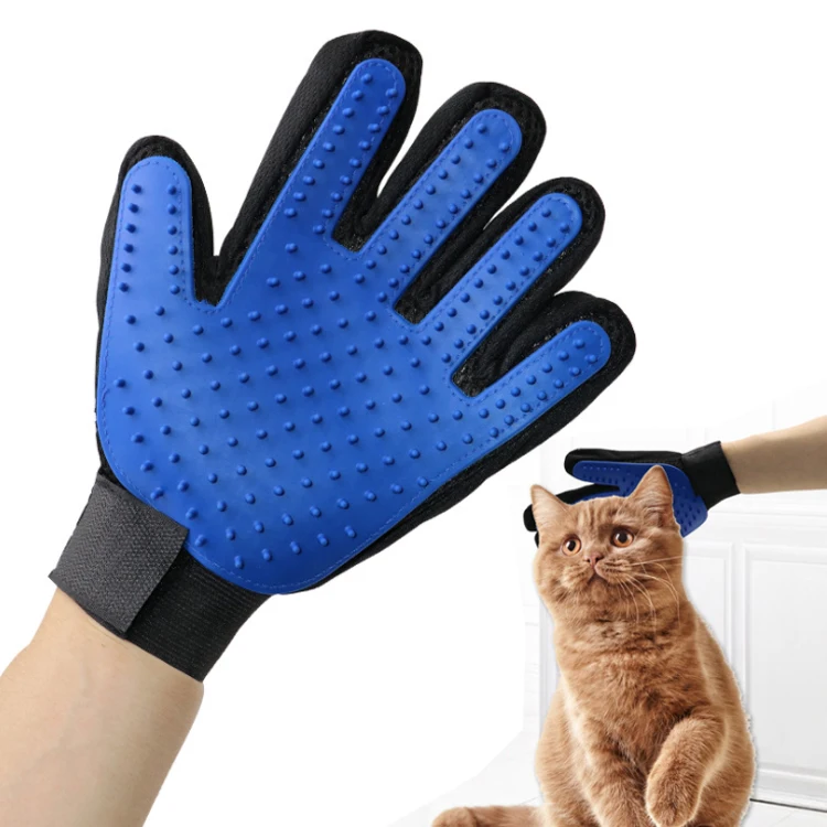 

Pet hair remover Cleaning Brush Rubber Five Fingers Deshedding grooming gloves For Dog Animals Bathing, Dark blue, red, light blue, rosy red, green