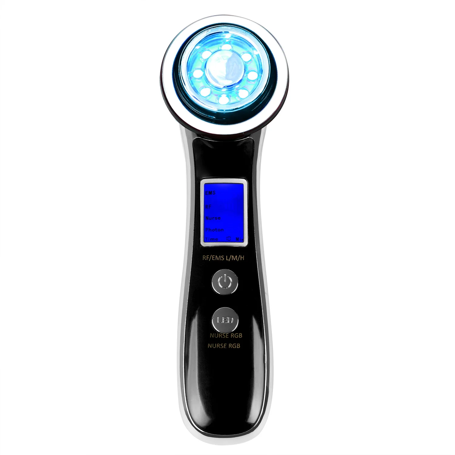 

Unisex Home Rf Skin Care Beauty Massage Anti Aging Led Light Threapy Face Tightening Wrinkle Removal Instrument, Black/customize