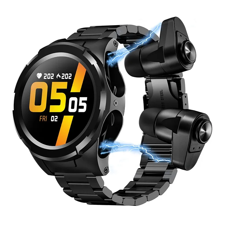 

Wholesale fee shipping JM06 smartwatches 2 in 1 fitness tracker Smart watch earphone BT wireless TWS S201 Smart watch for apple