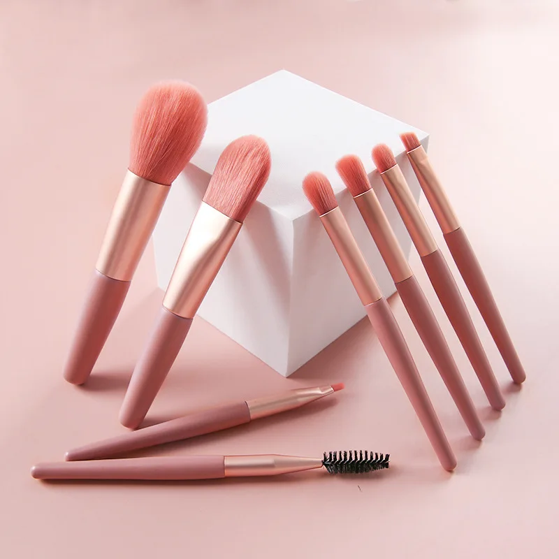 

Amazon Hot Selling 8 in 1 Mini Unique Makeup Brush Set Low MOQ Private Label Patent Makeup Brushes With Logo, Picture