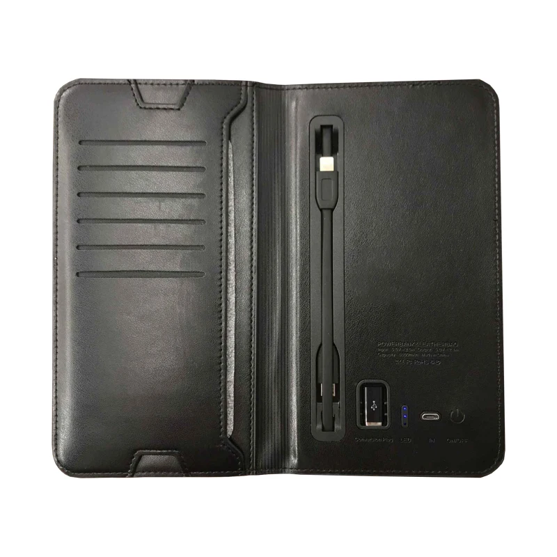 

2020 Newest Power Bank Wallet Fast Charger PU Leather Powerbank Wallets Women, Black, blue,etc