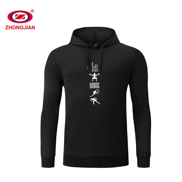 

Good Quality Spring Casual Pullover Hoodies Men Cotton Black Sweatshirt Hoodies