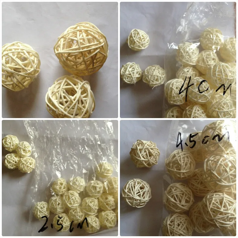 
5cm diameter decorative rattan ball natural and colorful rattan decorations 