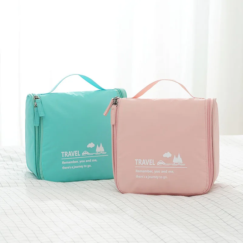 

New products Memory fabrics makeup bag Candy color wash bag Portable double zipper cosmetics bag