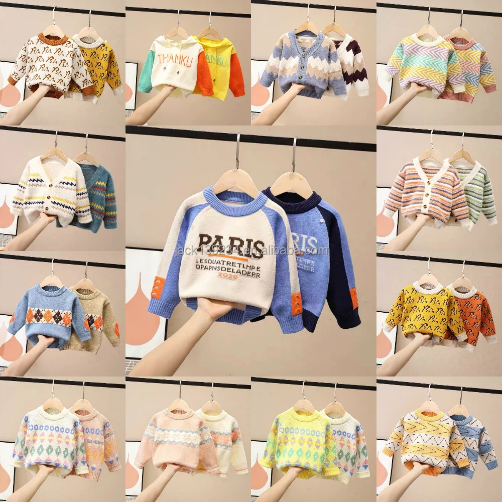 

2022 Pullover Sweater New Fashion 2019 Cotton Kids Baby Quantity Geometric Computer