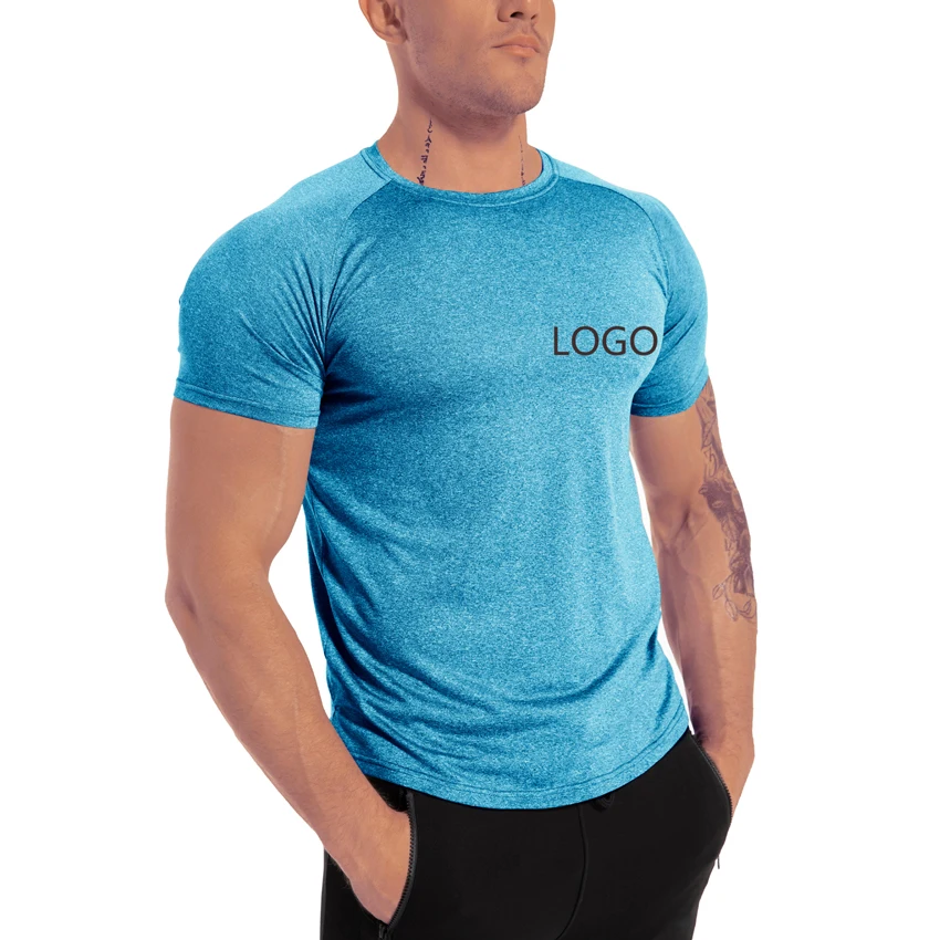 

Wholesale Custom Printed China Men Breathable Fitness Wear Compression Sports Quick Dry Plus Size T-shirts