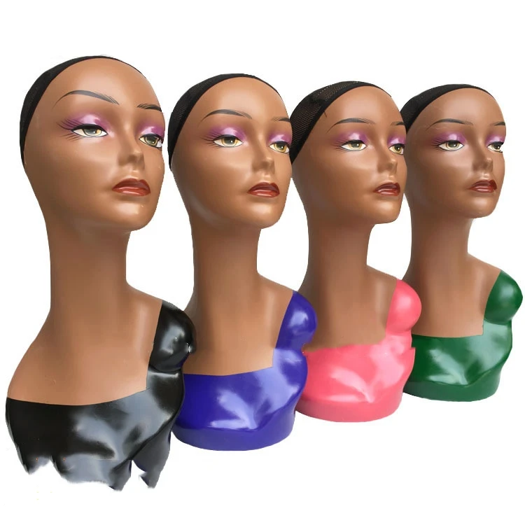 

human head mannequin mannequin for wig display with stand beautiful mannequin head with smile, Customized color