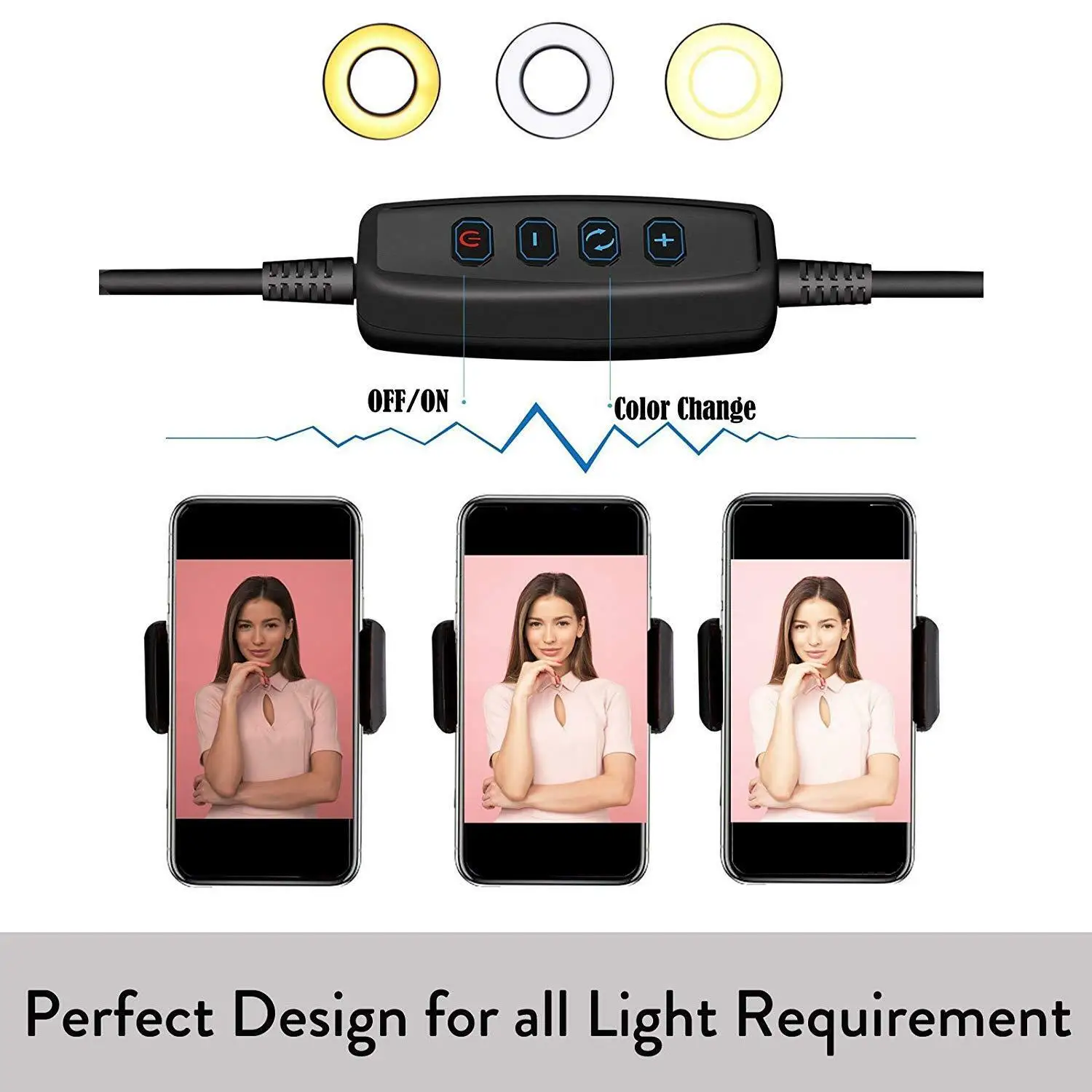 
LED Selfie Ring Light With Cell Phone Holder Stand Cell Phone Holder Flexible Stand Stream Lamp 