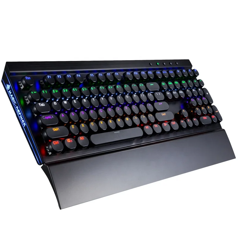 

Free sample 108 full keys mechanical keyboard side backlit mechanical keyboard gaming with wrist rest pad, Black
