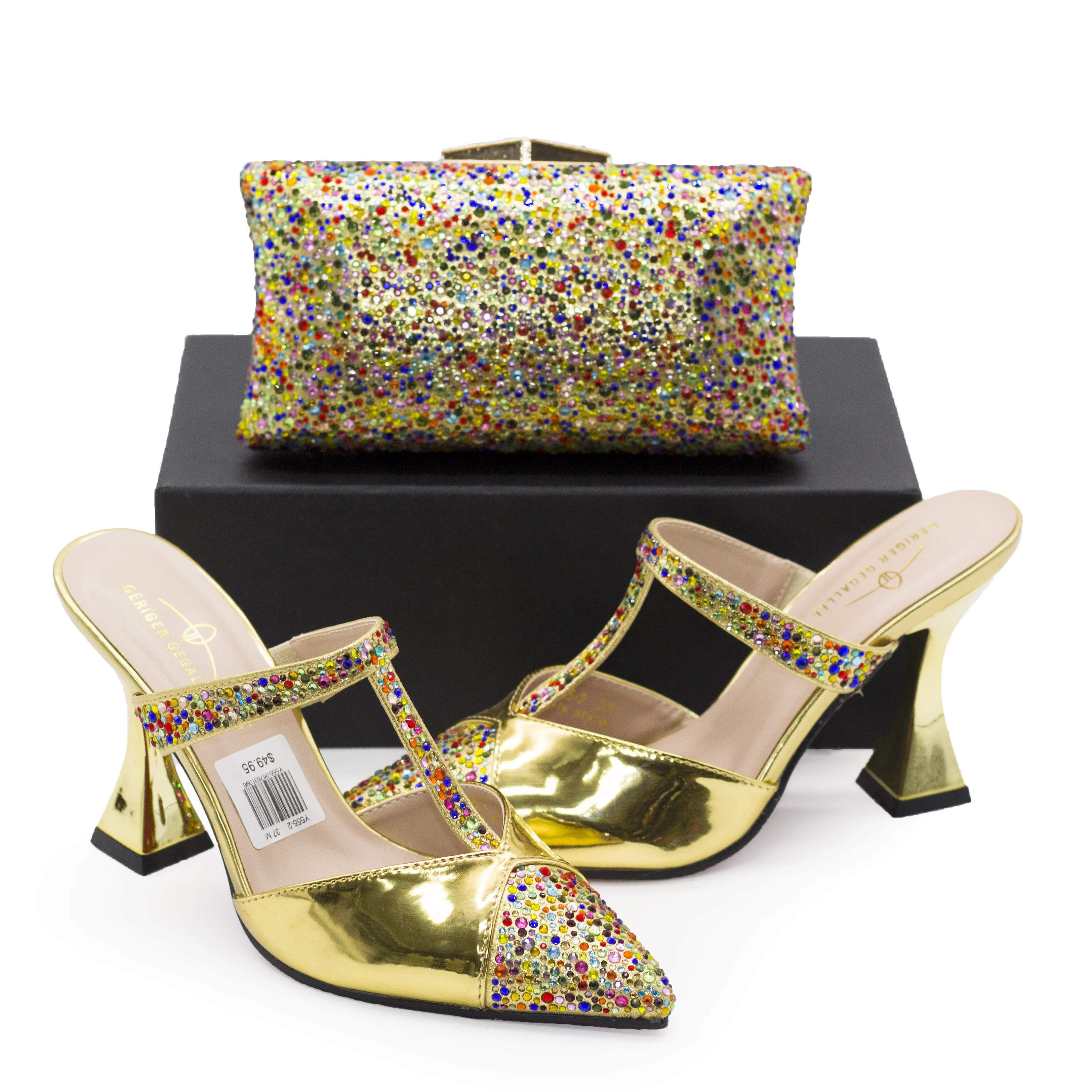 

Y555-2 Italian Matching Shoe Bag Set Luxury Bag and Shoe Sets Wedding Shoes and Bags Match Women