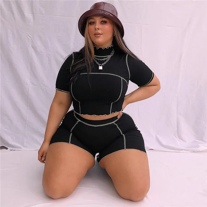 

LLA3448 New design Plus Size Set Short Sets Two Piece 2021 Summer, Picture