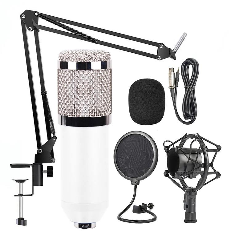 

Dropshipping OEM BM800 KTV Network K-Song Dedicated High-end Metal Shock Mount Microphone Set