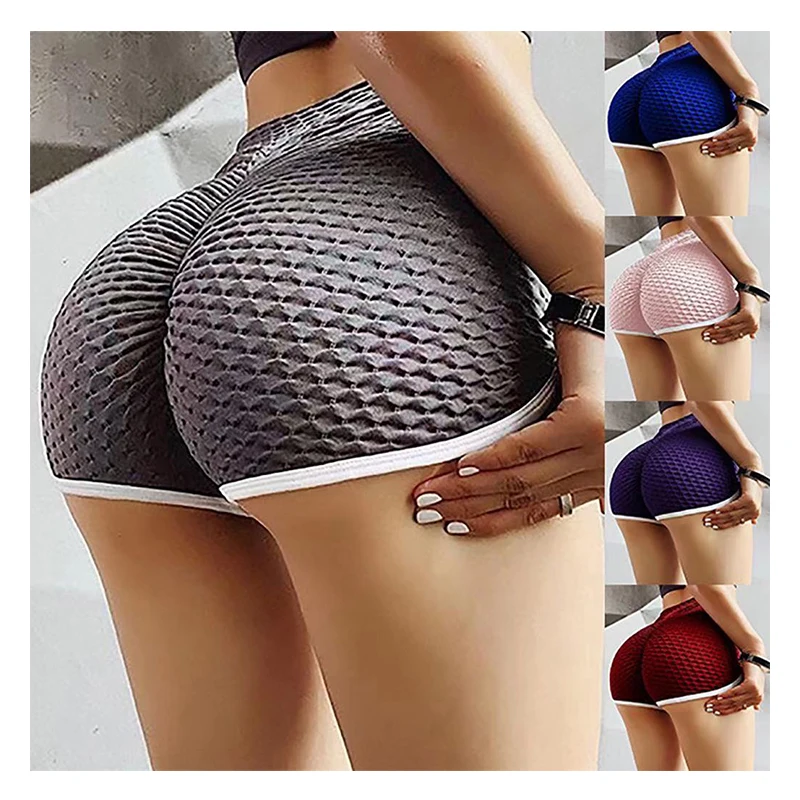 

2021 Custom Women Butt Lifting Yoga Pants Workout Short Leggings High Waisted Booty Scrunch Butt Shorts