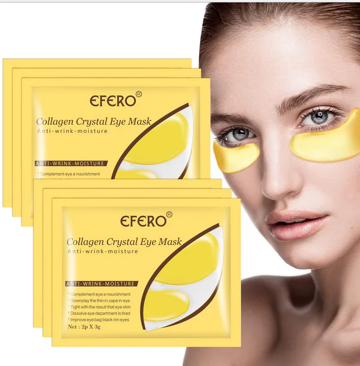

Private Label Sheet Crystal Gel Under Eye Mask 24k Gold Hydrogel Collagen Dark Circle Eye Patches