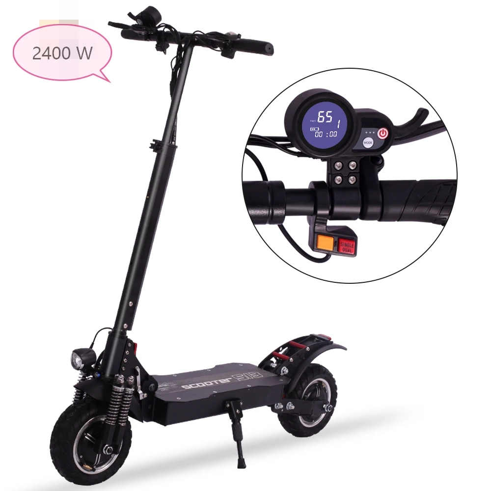 

Off Road E Scooter 48V 52V 2400W 10" Pneumatic Tire Dual Motor Electric Scooters For Adult Elektrische Step