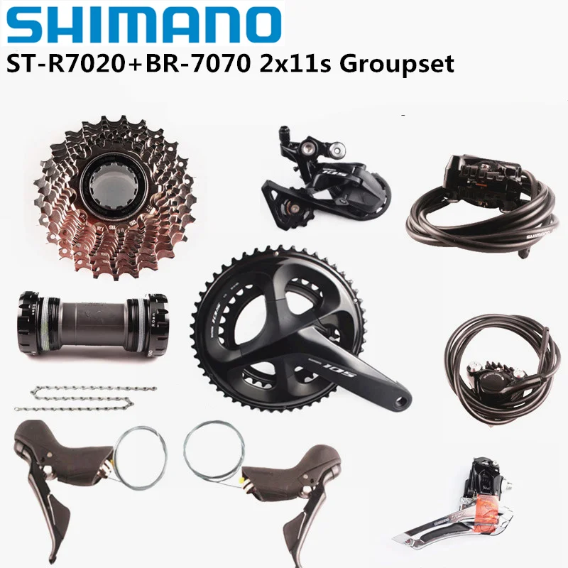 

SHIMANO 105 R7000 R7020 R7070 2x11 Speed 170/172.5/175mm 50-34T 52-36T 53-39T Road Bike Bicycle Kit Groupset