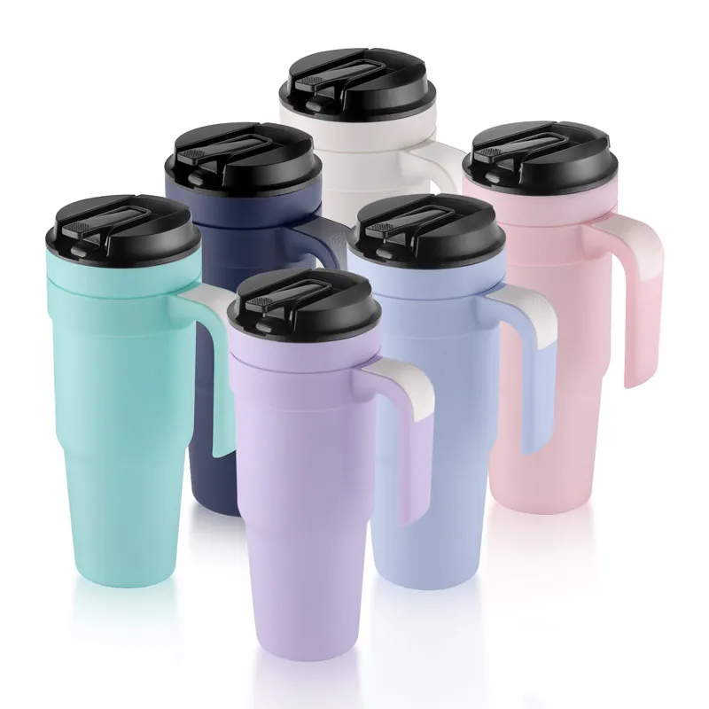 

The Big Grip Travel Quencher Tumbler 40oz Vacuum Insulated Reusable with Stronghold Lid 40oz Tumbler with Handle