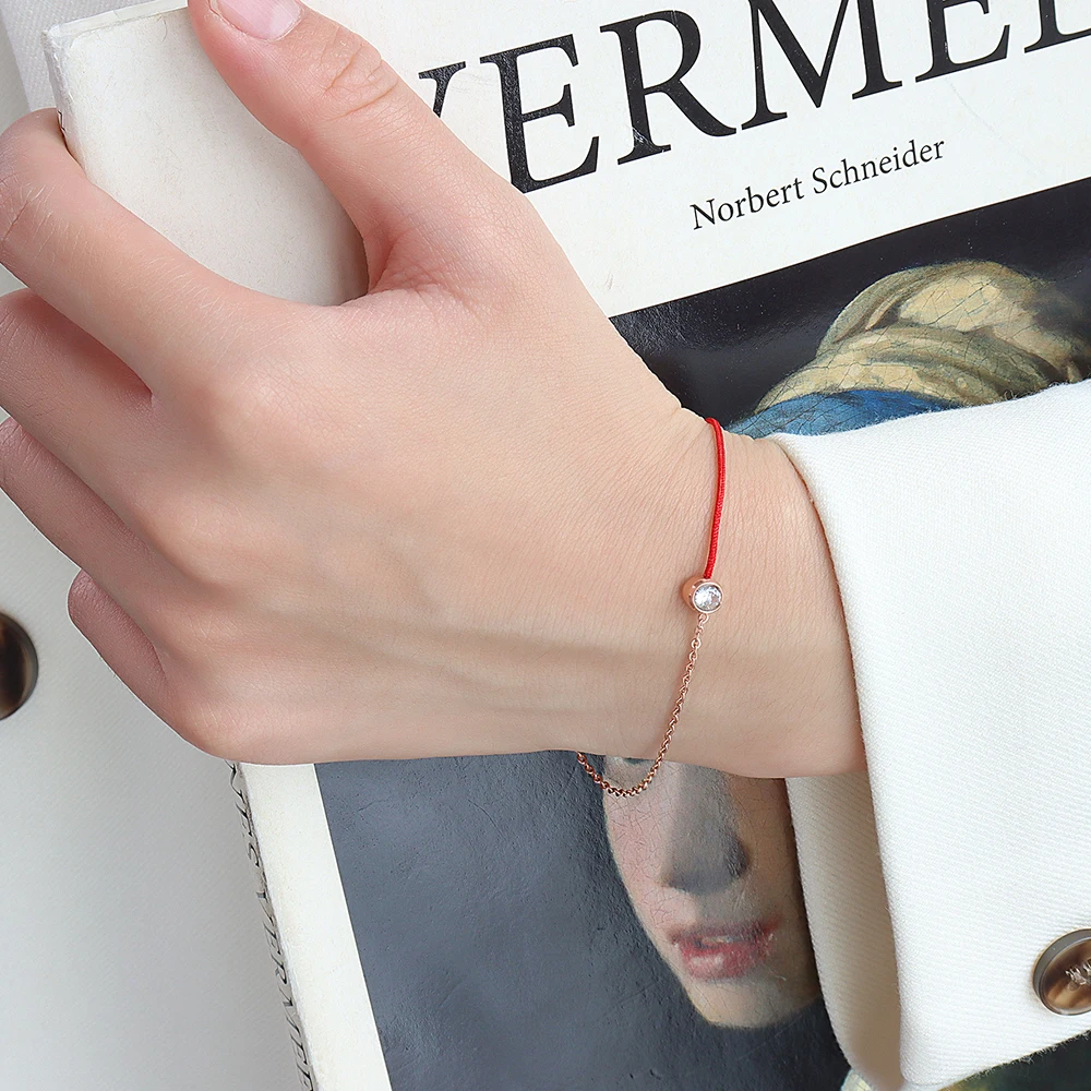 

Wholesale Cheap Zircon Bracelet Women Gold Half Red String Bracelet Fashion Jewelry Bracelets