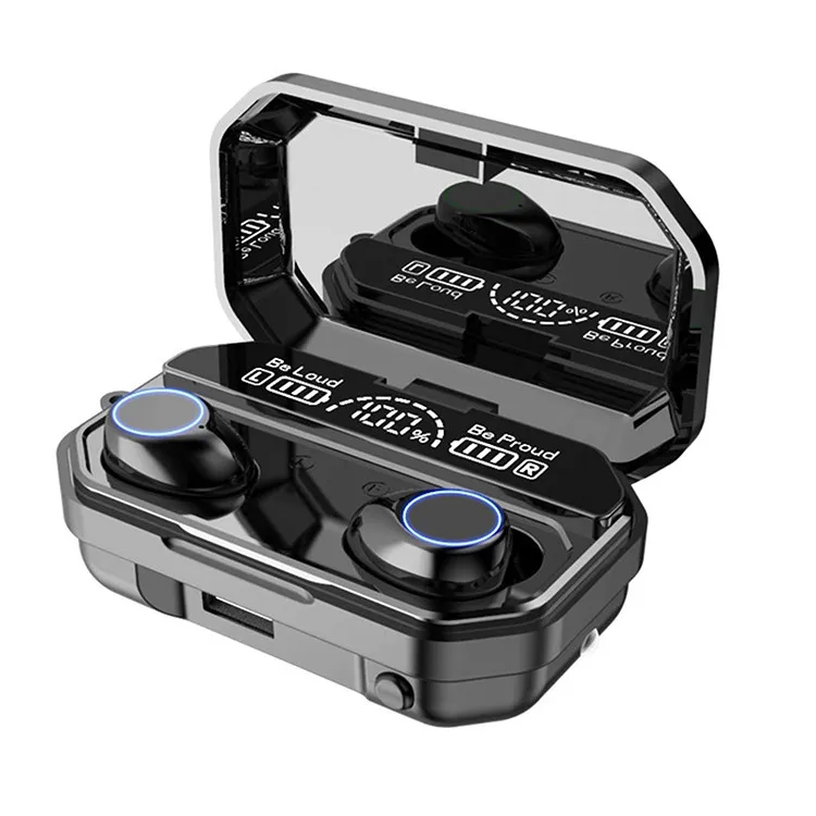 

LED Wireless -Compatible Headphone Wireless Mini Stereo Headset Earbuds Black A16