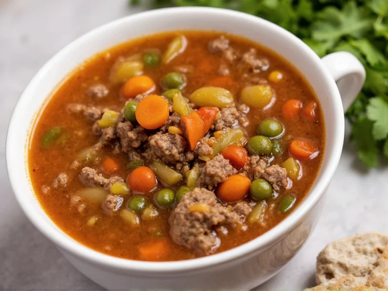 Classic Veggie Beef Soup Recipe with Ground Beef