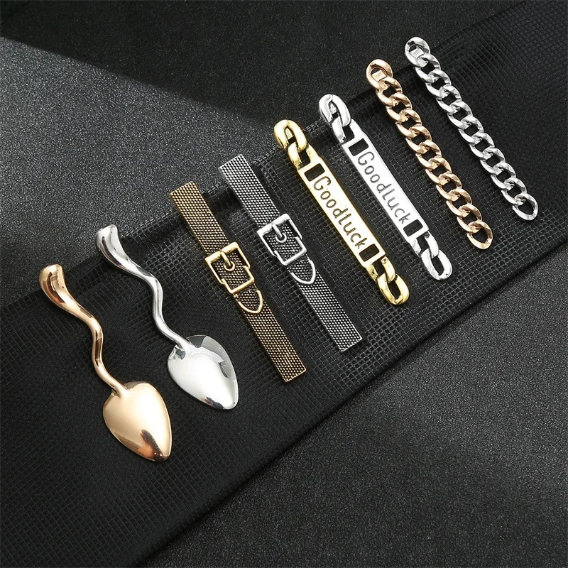 Fashion Personalized Stainless Steel Tie Clips for Men Cheap Silver Gold Neck Tie Pins Bar for Men Party