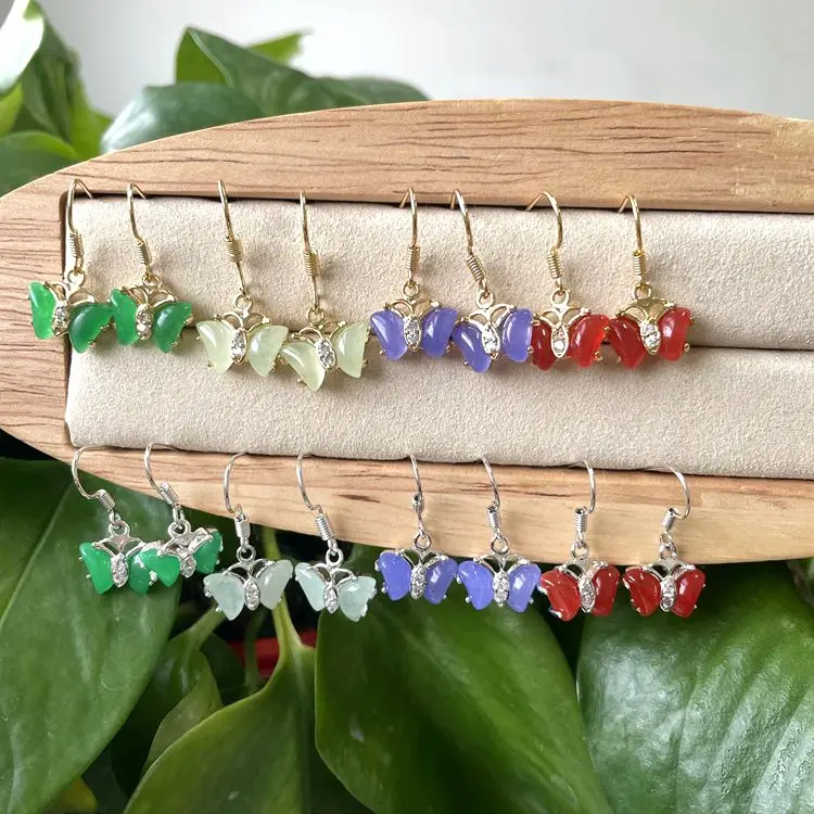 

Wholesale cheap jewelry earring mixed color acetate acrylic butterfly pendant dangle earring