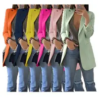 

9111536 hot sale solid colors turn-down collar elegant slim latest design 2019 women fashion clothing Blazer