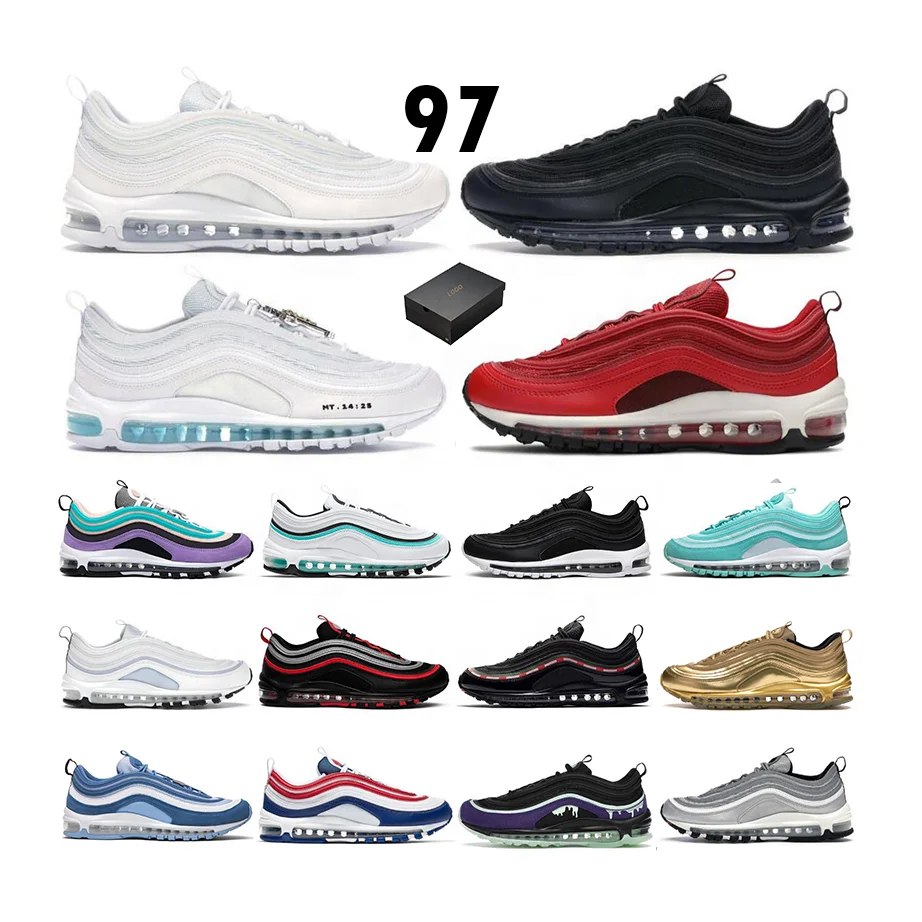 

2021 High quality triple black white USA Undefeatad UCLA men's fashion sports sneakers men women air running shoes max 97