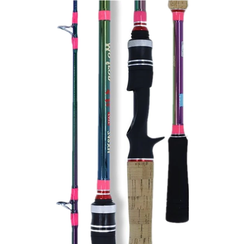 

SNEDA Wholesale Colorful Electroplating Carbon Fishing Rod 2.1m 2.2m MH Power Portable Bait Casting Pole With EVA Handle