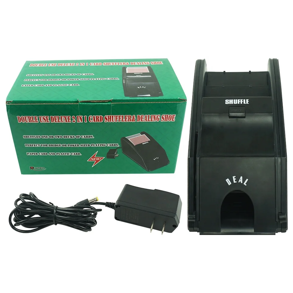 

Good casino quality of automatic electric poker card shuffler of leather outside ready to ship, Transparent