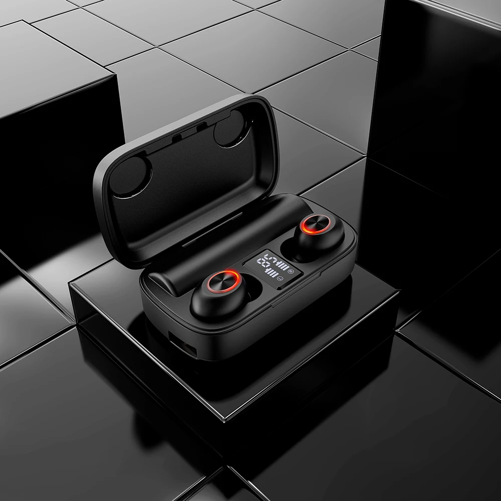 

Wireless Earphone 5.0 TWS Earbuds 2021 Amazon Top Seller Power Bank Headset Microphone Earphone, Black red pink green