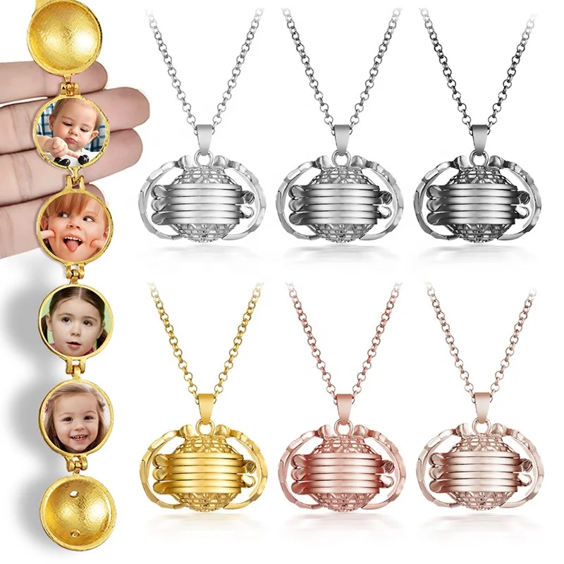 

Fashion jewellery necklaces pendants can put 4 Photo into Pendant Best Gift for Family Memory