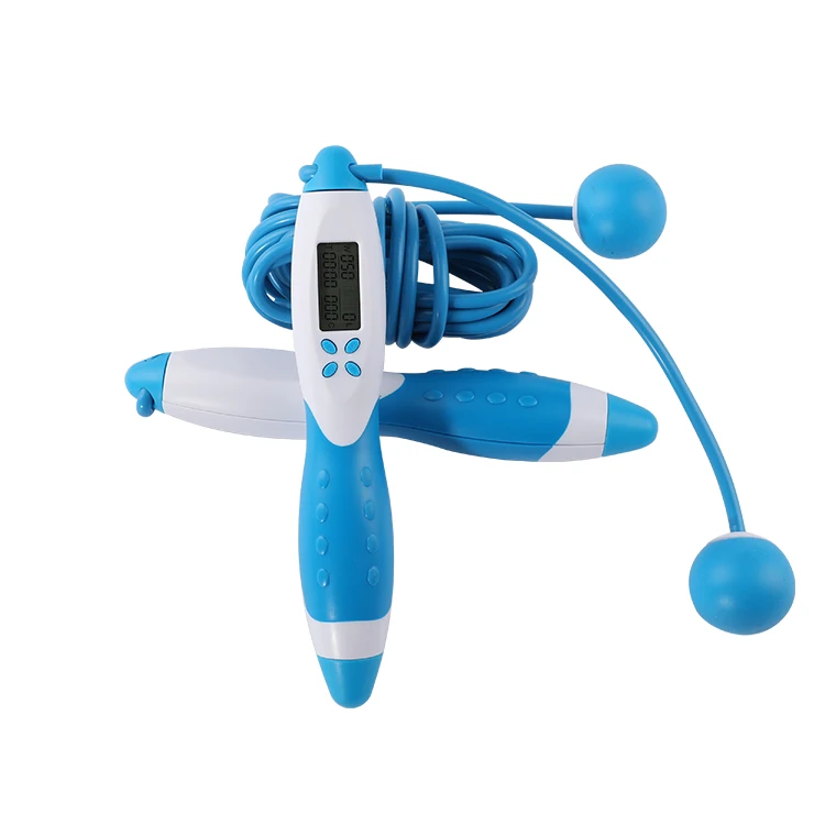 

Best sales fitness blue skipping ropes excersize led lighting electronic jump rope