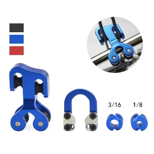 

1set Archery Bowstring Splitter Slider D Loop Ring And 1/8" 3/16" Peep Sight Set For Compound Bow Hunting Shooting Accessories, Red/blue/black
