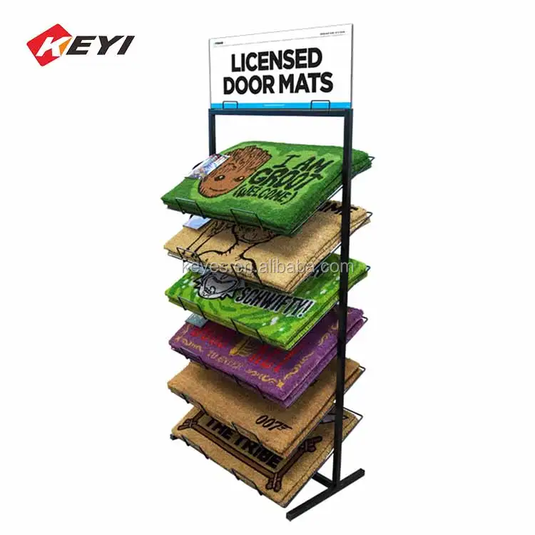 Custom Durable Metal Door Mat Display Stand / Carpet Sample Display