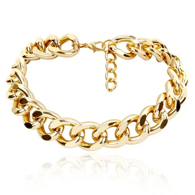 

Gold chain necklace simple personality bohemian necklace wholesale, As pic
