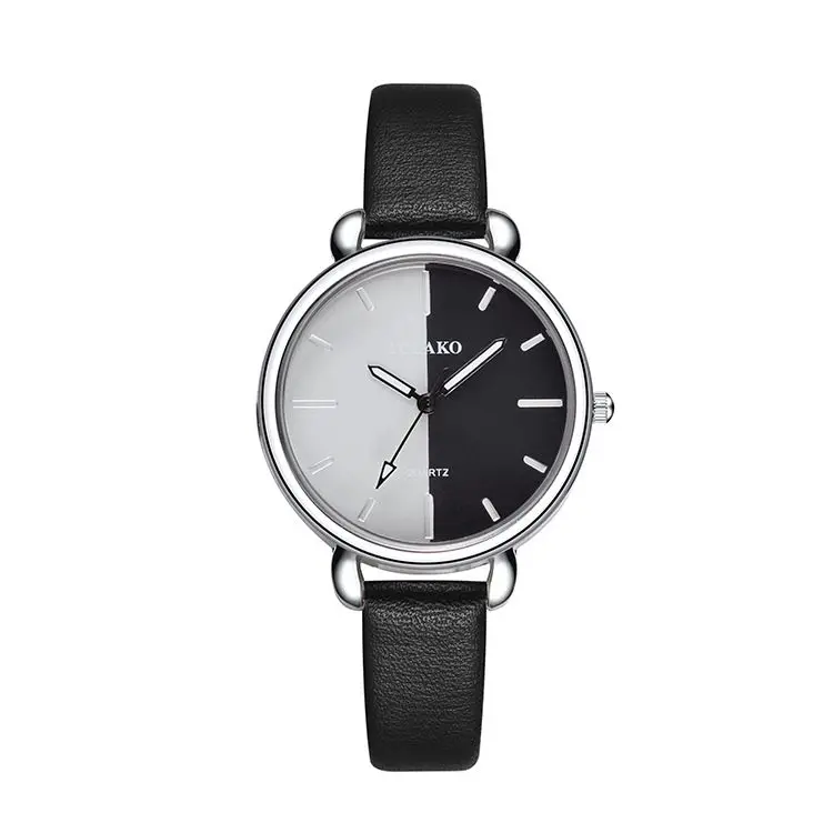 

Fashion Design Yolako Leather Women Sports Watch Wholesale Double Color Factory Price Leather Dress Watch High Quality