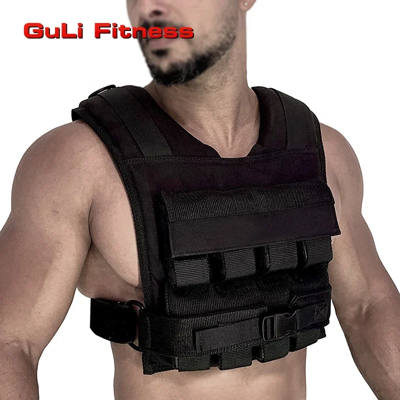 

10KG/20KG/30KG Functional Training Weighted Vest With Adjustable Solid Cast Iron Block Pocket Custom Logo, Black or customized