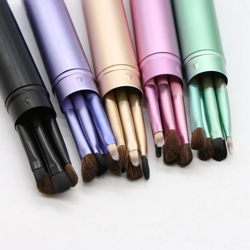 

Design Your Own Wholesale Popular Customized Goat Hair Vegan Makeup Brush Set, Pink, blue, customized color