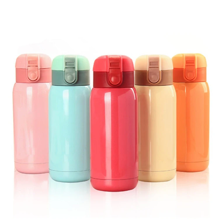 

2020 colorful Sweet double wall stainless steel wide mouth water bottle with copper layer in stock, Customized color