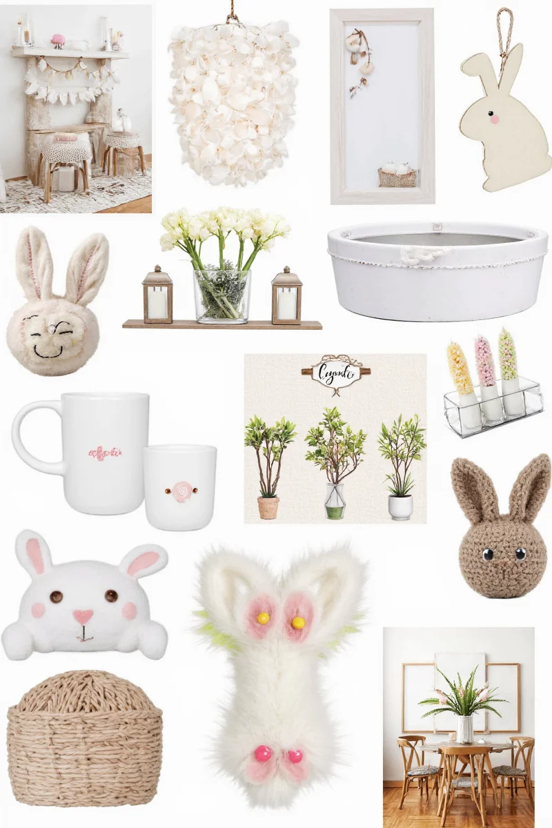 Bunny-shaped Easter wreath hanging on a door