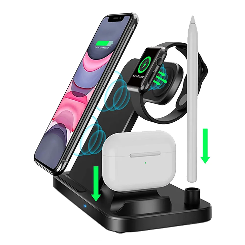 

2021 Trends For Iphone Folding Fast Qi 15W 4 In 1 Pencil 3 In 1 Foldable Wireless Charger Stand