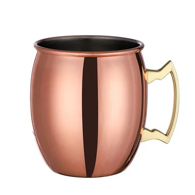 

Wholesale 16 oz Rose Gold Stainless Steel Tumbler Coffee Cup Copper Plated Mug Moscow Mule Mug, Customized colors acceptable