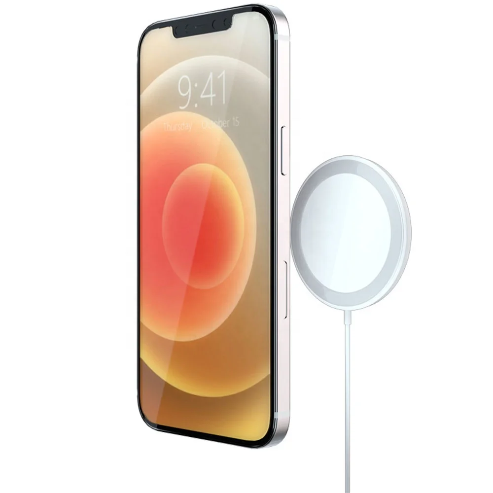 

NEW 15W Magnetic USB Wireless Phone Charger Magsafing for I phone 12, White