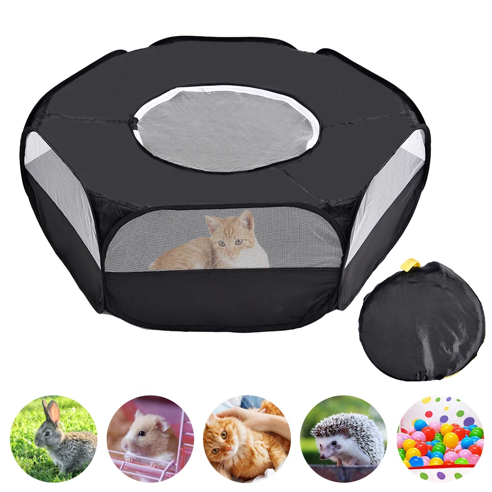 

Pet Playpen Small Animals Tent Rabbit Cage Chicken Coop with Top Cover Exercise Yard Fence for Dog Cat Rabbits Hamster Toy Tent