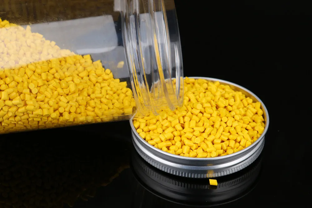 
recycled HDPE yellow color masterbatch with Plastic Raw Material Pellets price 