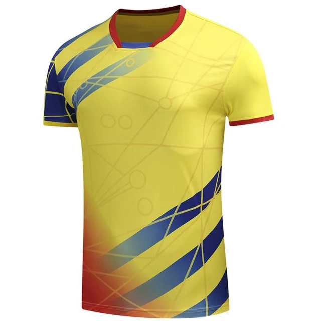 OEM Custom Made New Design Quick Dry Sportswear Team Training Jersey Breathable Badminton Shirt Men