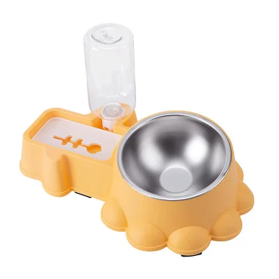 

Dog single bowl stainless steel anti-overturning automatic drinking cat water bowl rice bowl, Blue/pink/green/yellow