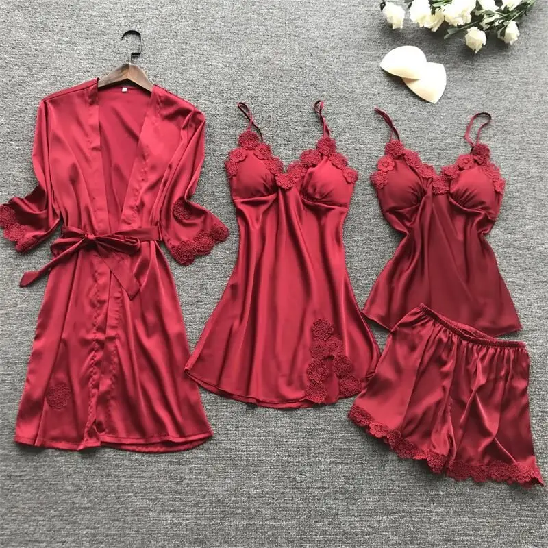 

women sexy lingerie sleepwear girls' sleepwear silk pajamas