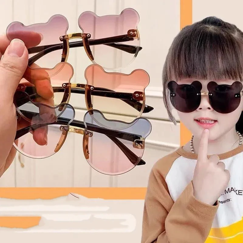 

Gradient Sun Glass Fashion Cartoon Kids Sunglasses Children's Bear Sunglasses, Picture shows